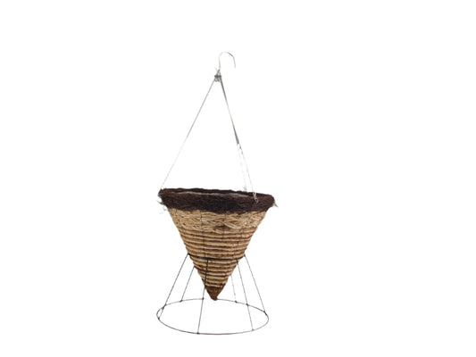 14 1/2" Wicker Rd Hanging Cone With Stand & Hanger #5