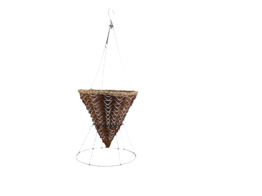 14" Wicker Cone With Stand & Hanger #22
