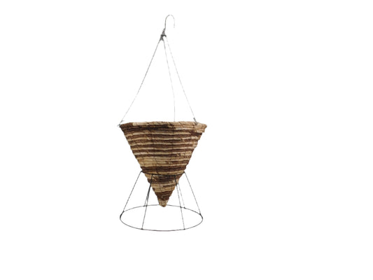14" Wicker Rd Hanging Cone With Stand & Hanger #6
