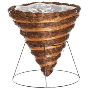 14" Wicker Rd Hanging Cone With Stand & Hanger #14