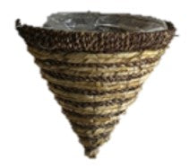 14" Wicker Rd Hanging Cone With Stand & Hanger #16