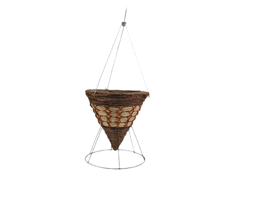 14" Wicker Rd Hanging Cone With Stand & Hanger #9