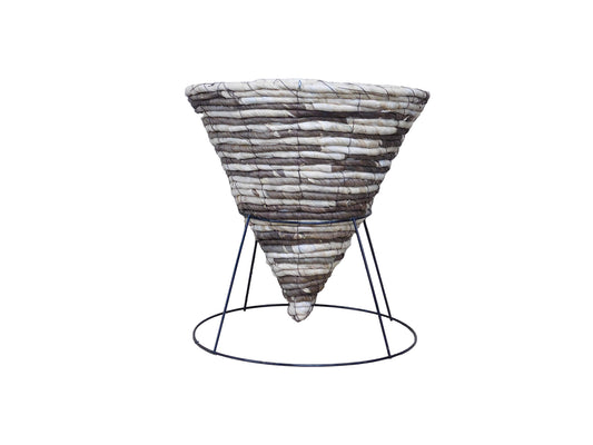 14" Wicker Rd Hanging Cone With Stand & Hanger #6