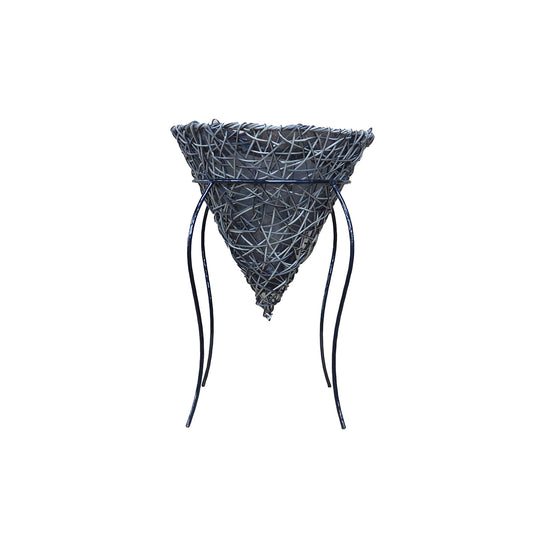 16" Vinyl Hanging Basket With Tall Stand & Hanger