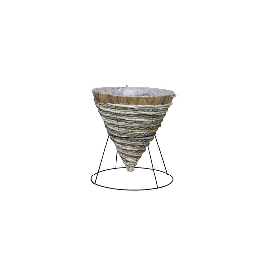 14" Wicker Rd Hanging Cone With Stand & Hanger #11